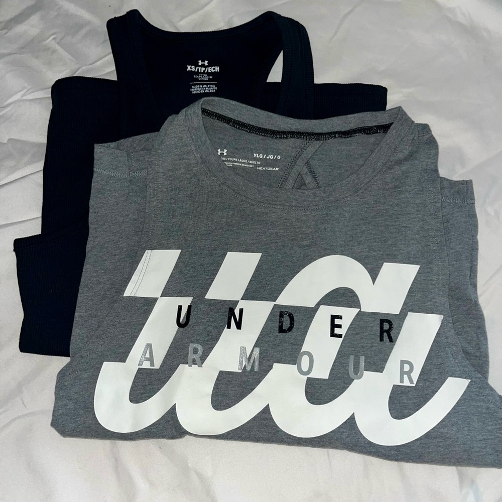 Under Armour Kids Gray and Black Tees